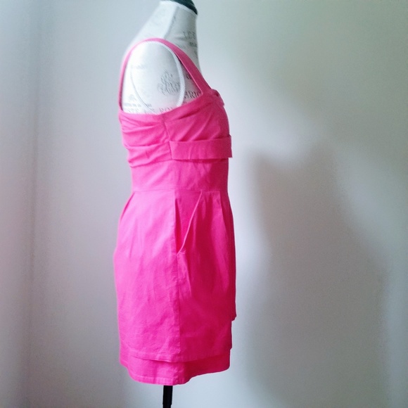 Ya | One Shoulder Hot Pink Mini Dress with Pockets - Picture 4 of 8
